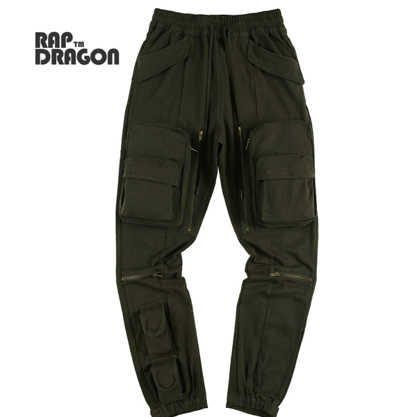 

men's pants men cargo hip hop streetwear multi-pocket tactical high street vintage trousers baggy 2021 winter outdoor, Black