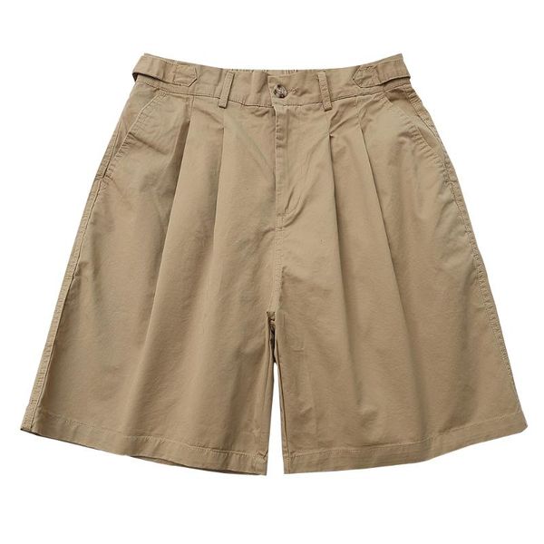 

men's shorts solid color fold pleated mens summer loos knee-length amekaji casual half pants men, White;black