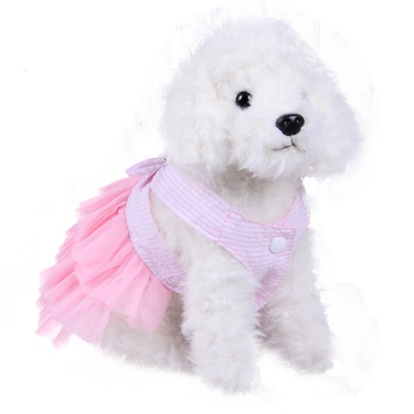 

summer pet clothing mesh pink sling pengpeng dog skirt breathable home