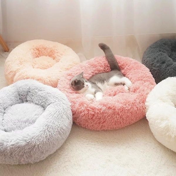 

kennels & pens soft plush dog bed round shape sleeping bag kennel cat puppy sofa pet house winter warm beds cushion comfort