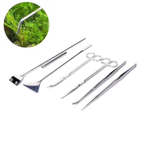 

decorations 1pcs 25~46cm fish tank tongs aquarium stainless steel live plant tweezers