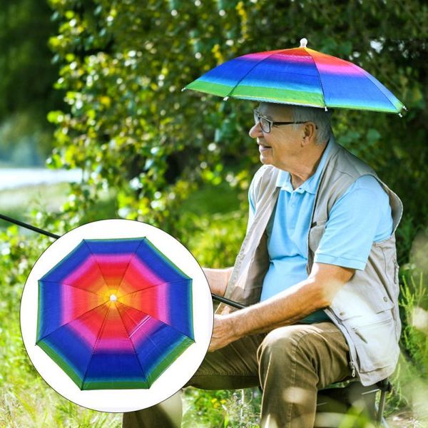 

party hats portable head umbrella hat fishing caps anti-rain anti-sun adults children outdoor pesca sports cap