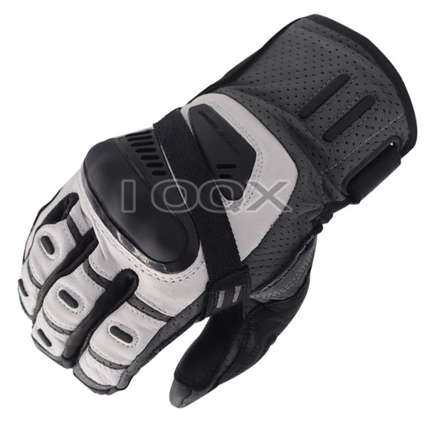 

new white/ black motorcycle motorbike leather racing gloves