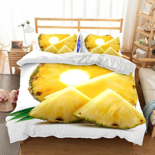 

bedding sets dropship duvet cover 3d printed fruit pineapple bedroom set  ainforests bed linens king size 100% quality