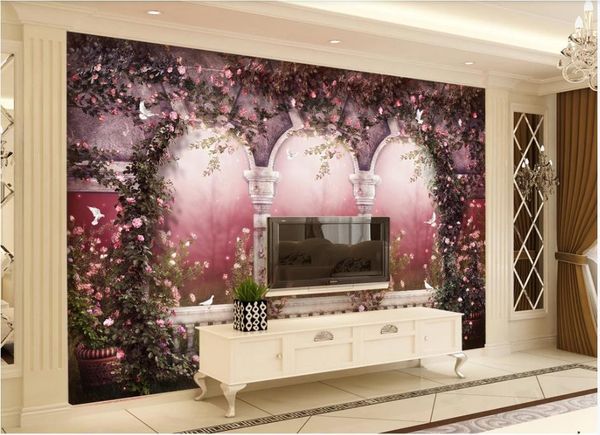 

wallpapers custom po for walls 3 d murals beautiful european arches idyllic mural roman column tv sofa background wall papers