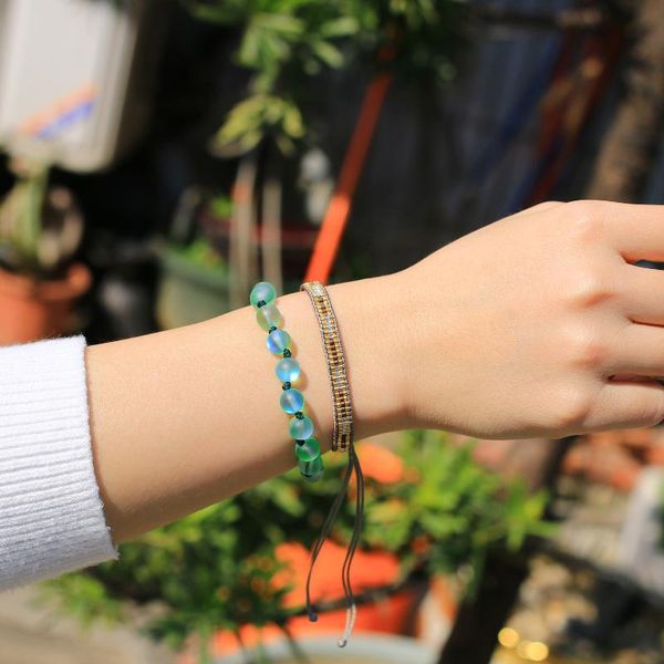 

charm bracelets quanchi bohemia miyuki seed beads bracelet 2021 femme fashion ethnic wrap adjustable jewelry wholse, Golden;silver