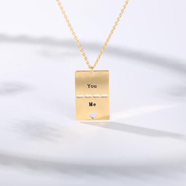 

pendant necklaces hollow love heart you & me pendent neckalce women jewelry accesorios choker collares mujer bff fashion, Silver