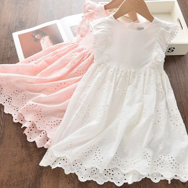 

girl's dresses summer girls hollow embroidered fying sleeves princess party fashion clothing xhwq, Red;yellow