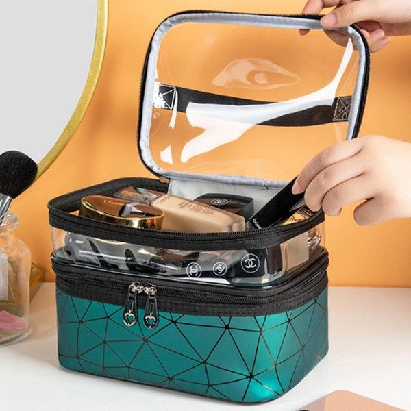 

multifunction travel clear makeup bag fashion cosmetic toiletries organizer waterproof washing storage box make up cases bags &
