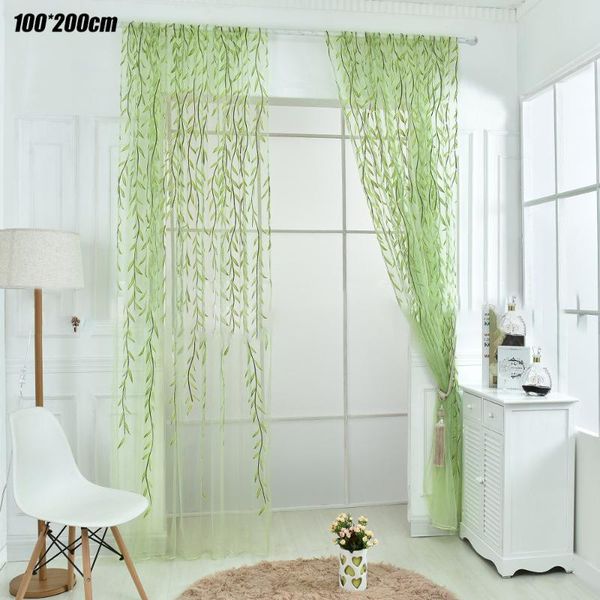 

home textile tree willow curtains screening blinds voile tulle mesh sheer panel drapes for bedroom living room decor curtain &