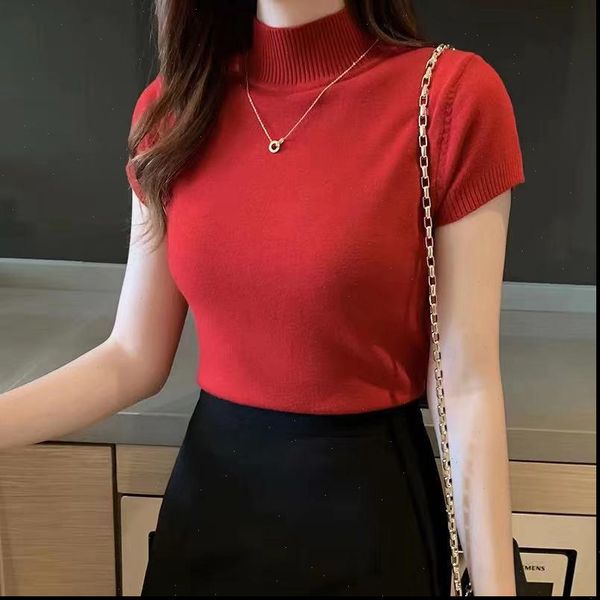 

soft solid turtleneck women sweater basic slim short sleeve bottoming knitted sweaters pullovers female spring, White;black