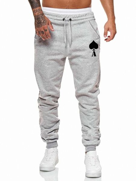 

men playing card print drawstring waist sweatpants m3bw#, Black