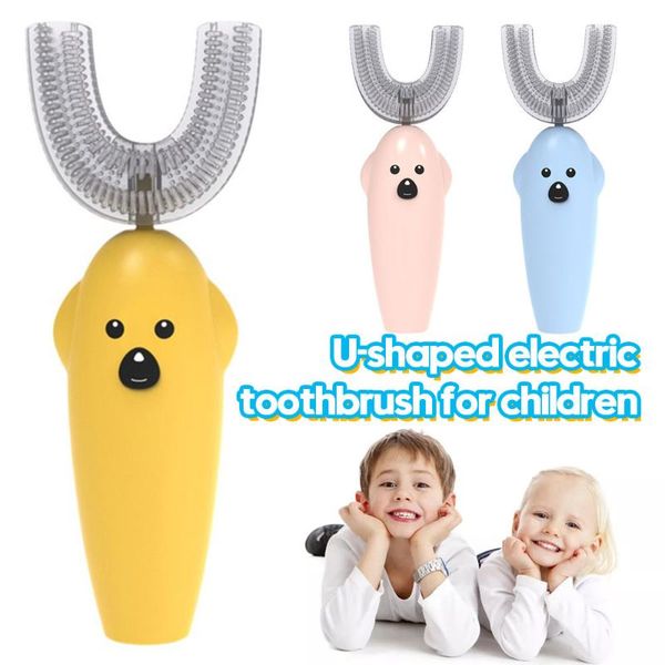 

degrees smart automatic sonic children teeth cleaner u shape electronic toothbrush kids cartoon pattern battery powered electric