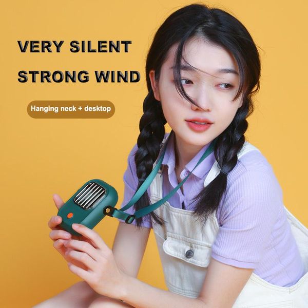 

electric fans 1500mah rechargeable neck fan portable mini usb small travel handheld air cooler household silent refrigeration