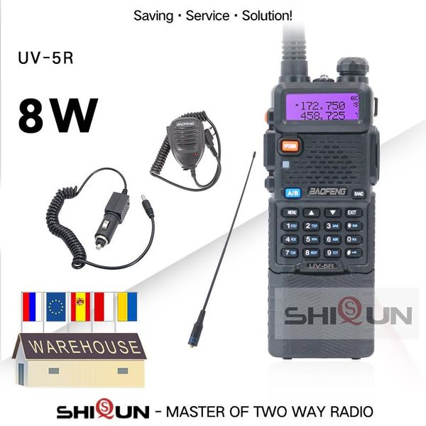 

walkie talkie baofeng 8w uv-5r enlarge 3800mah battery tri power high mid low dual band uhf vhfbaofeng uv5r two way radio uv 5r