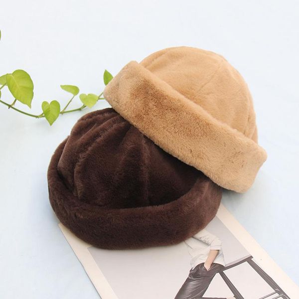 

beanies llord hat small brim plush fisherman female bucket autumn winter thick warm