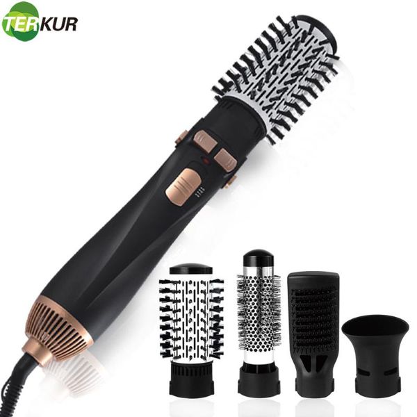 

electric hair brushes air brush 4 head replaceable dryer one step blower comb straightener curler