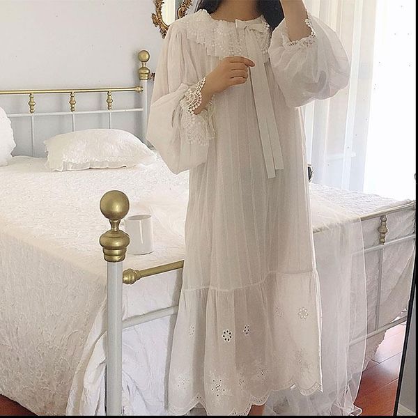 

palace style dress vintage women sleepwear princess sleepshirts.lolita lace bow nightgowns.victorian nightdress ruffles lounge, Black;red