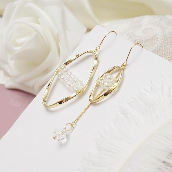 

elegant korean irregular design drop earrings for women fashion crystal party jeweley gift dangle & chandelier, Silver