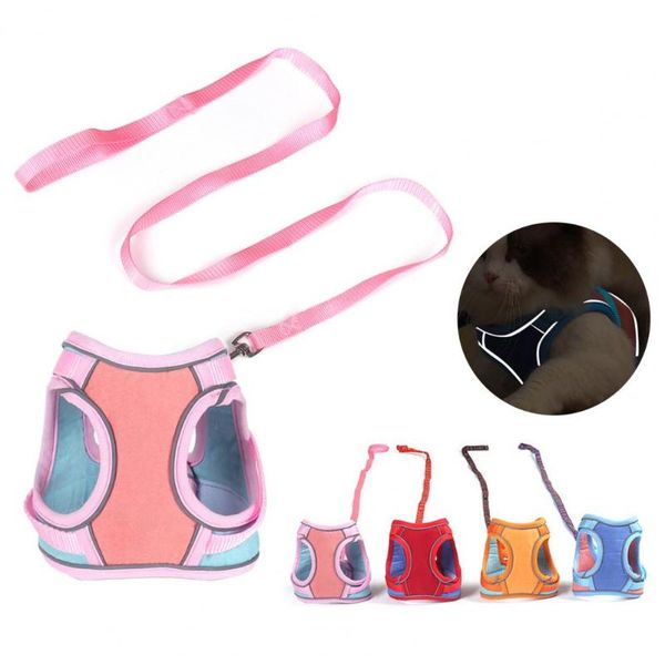 

dog collars & leashes 1 set puppy harness wearable soft safety casual pet