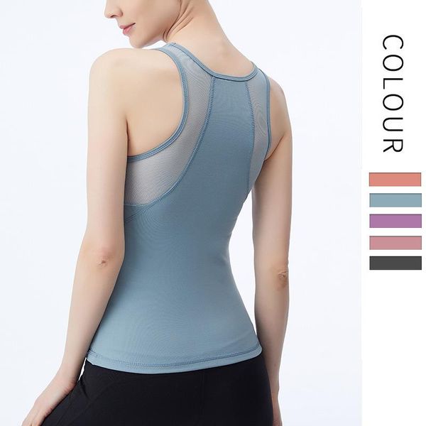 

yoga outfit women workout shirts sleeveless pleated gym athletic racerback tank sports wear running shirt vest training