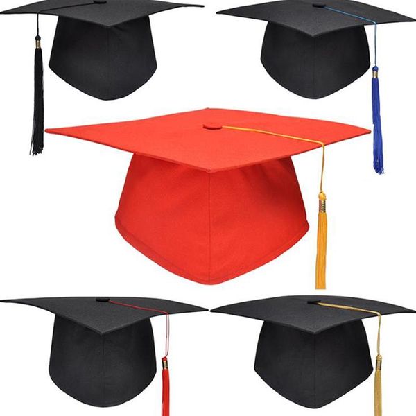 

party hats 1pcs cloth bachelor graduation caps with tassels for ceremony supplies 25 * 25cm