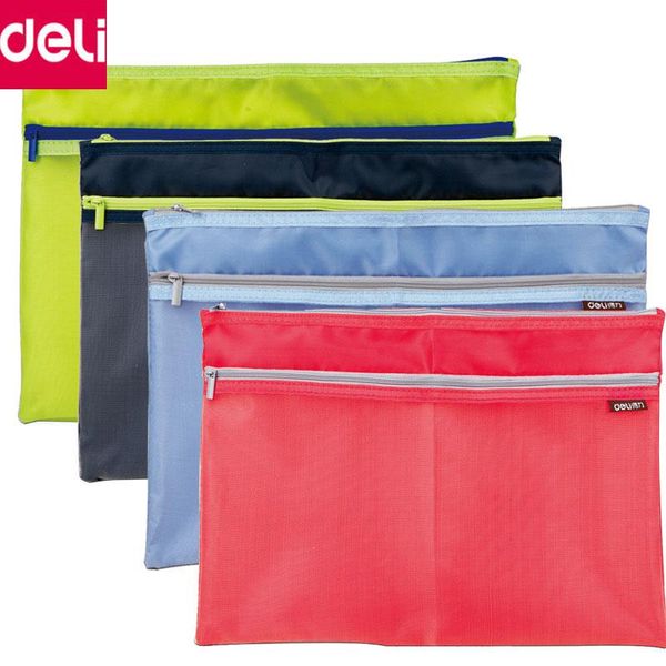 

business card files deli 1pcs soft durable a4 size file folder document bag storage office school supplies(random color)