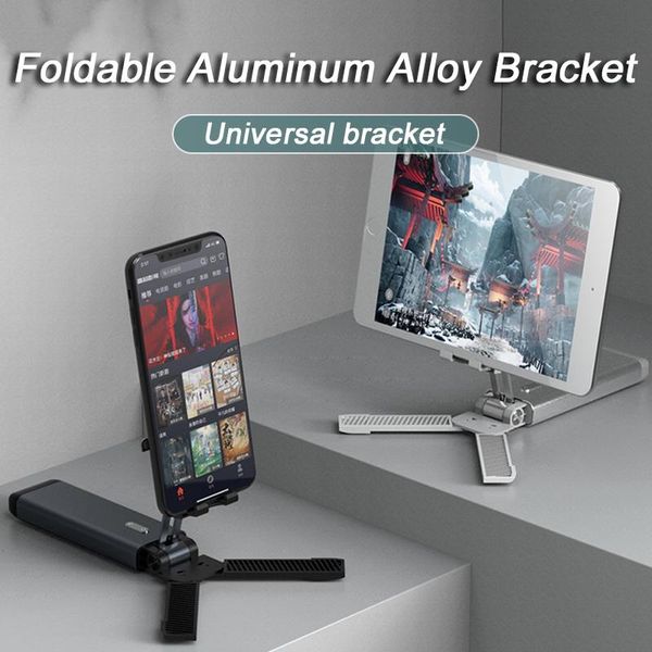 

1pc aluminum alloy bracket desktablet holder foldable desk mobile phone stand for ipad smartphone live broadcast cell mounts & holders