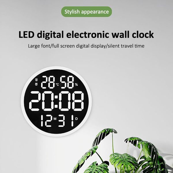 

wall clock luminous large mute digital temperature and humidity electronic modern design living room decoration clocks