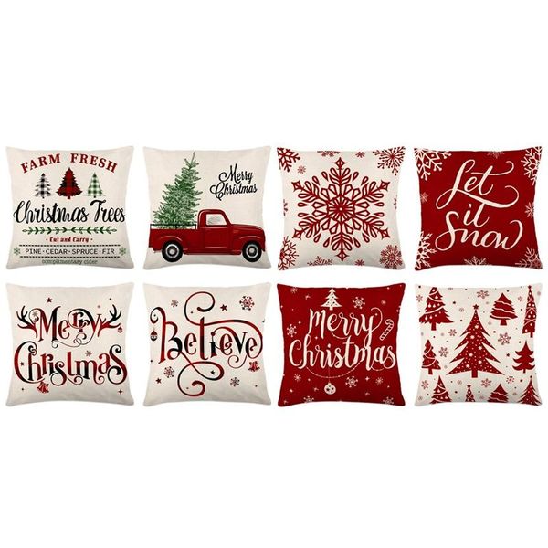

pillow case 8x christmas covers farmhouse holiday rustic linen for decorations