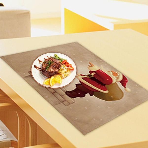 

mats & pads non-slip washable table mat christmas santa claus household universal decoration