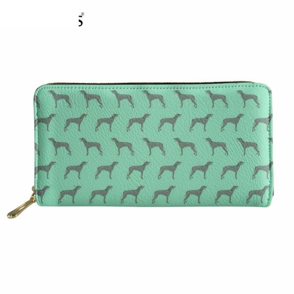 

wallets cute weimaraner dog/puppy print woman man long pu leather purse fashion brand design large green wallet card holder murse sumka, Red;black