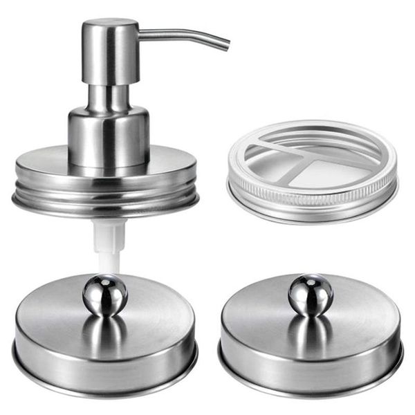 

mason jar bathroom lid set-jar not included-soap dispenser,toothbrush holder and storage tank lid,for ordinary boxes & bins