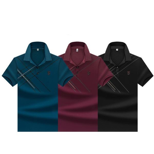 

men's polos summer 2021 casual solid color shirt lapel business top, White;black