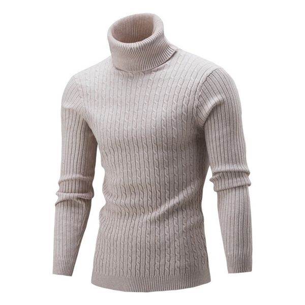 

men's long sved high neck sweater, casual plain knit, tight, warm, White;black