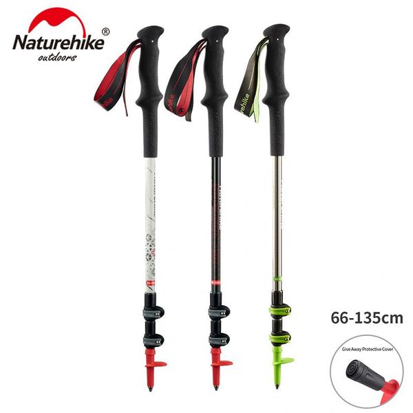 

trekking poles naturehike carbon fiber aluminum alloy ultralight folding climbing walking hiking sticks camping external lock alpenstock