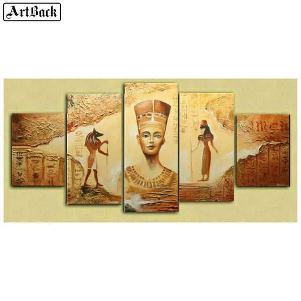 

diamond painting five spell egyptian portrait 5d full square / round mosaic landscape embroidery crafts