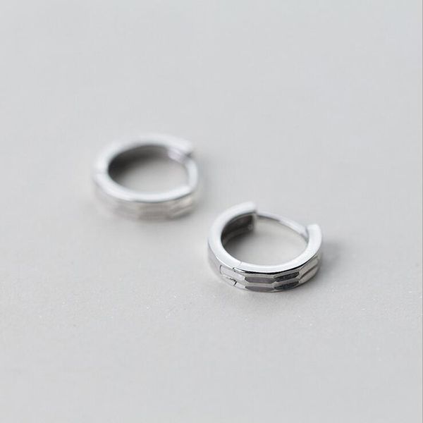 

solid sterling silver simple huggie hoop earrings men women a1044 &, Golden;silver
