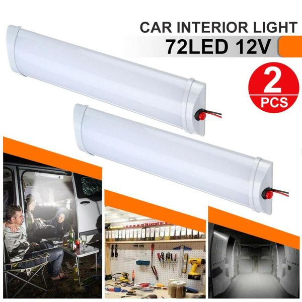 

parts 12/24v 10w car interior led light bar 72 white tube with switch roof ceiling for rv camper trailer motorhome van