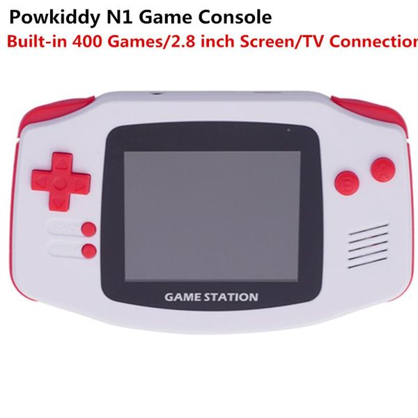 

portable game players powkiddy n1 pocket fc console built-in 400 games 2.8 inch screen power/av socket support tv connection for kids gift