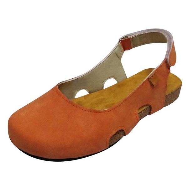 

comfortable women casual wedges sandals flat summer buckle gladiator retro non-slip flock ladies party office shoes, Black