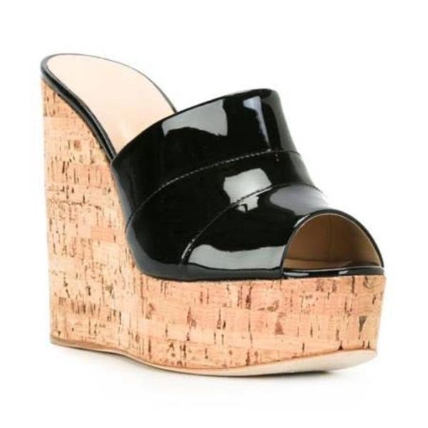 

dress shoes mkkhou fashion sandals women 2021 summer fish mouth gel with 15cm heels open women's sizes 34-45, Black
