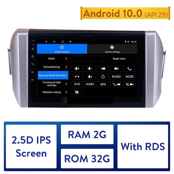 Android 10.0 Auto-DVD-Radio-Head-Unit-Player für 2015-Toyota INNOVA Linkslenker GPS-Navigation Unterstützung Mirror Link SWC