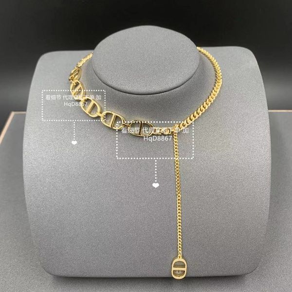 

design jewelry necklace female accessories ins tiktok neck chatting live chain, Golden;silver