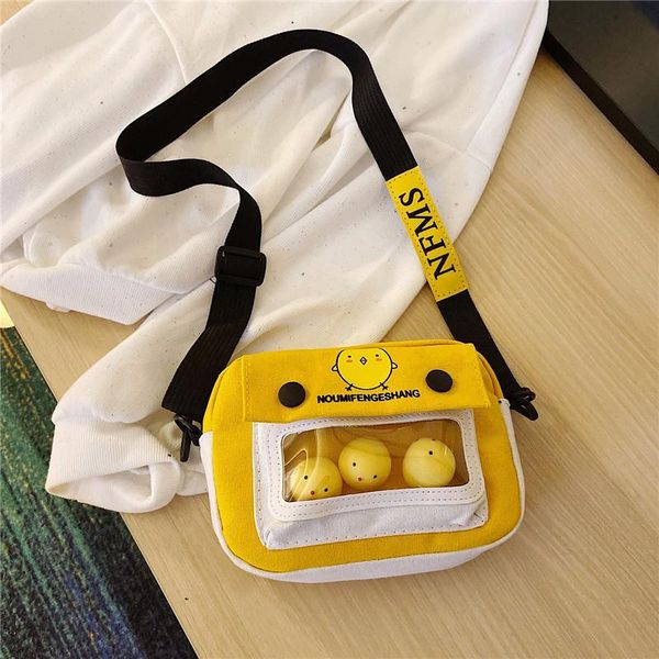 

shoulder bags fashion female canvas bag cartoon chicken messenger women student cute girl ladies shopping handbag crossbody
