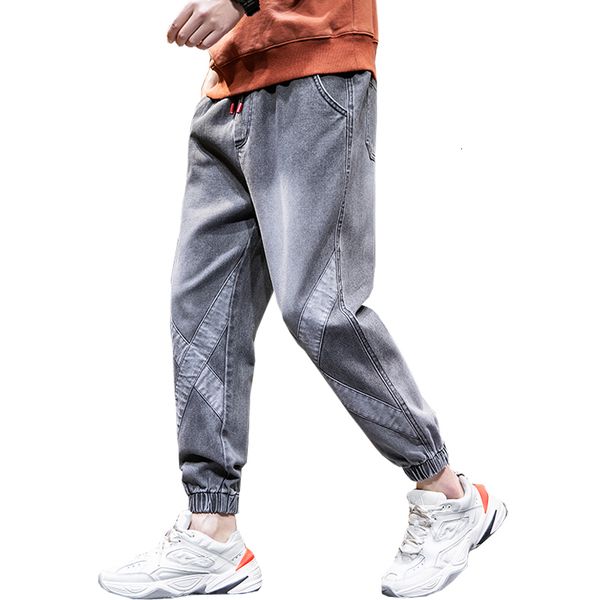 

jean men blue streetwear black jeans korean fashion harem male denies straight pants