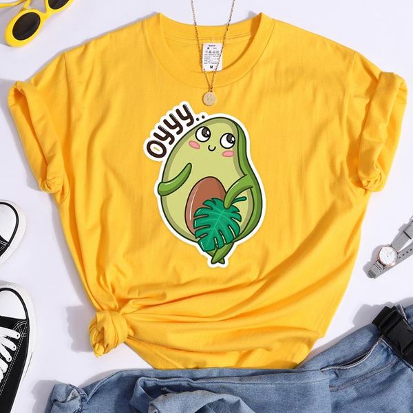 

women's t-shirt cartoon persea americana mill print woman tshirts fashion harajuku t shirts women solid color vogue clothes, White