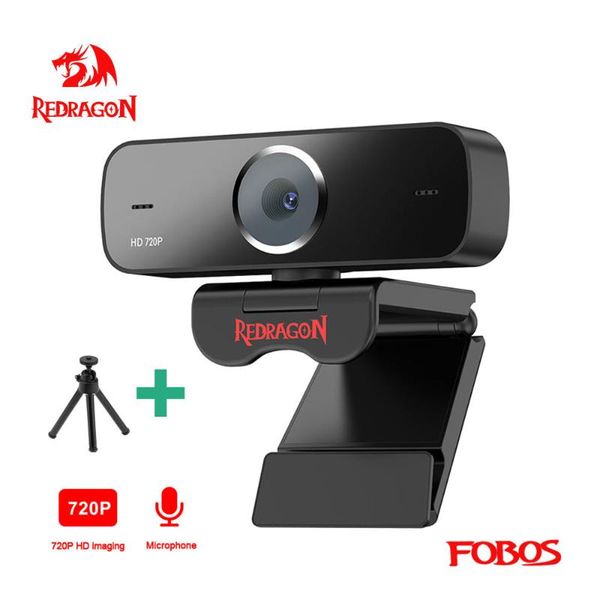 

webcams redragon gw600 fobos usb hd webcam built-in microphone smart 1280 x 720p 30fps web cam camera for desklap pc game