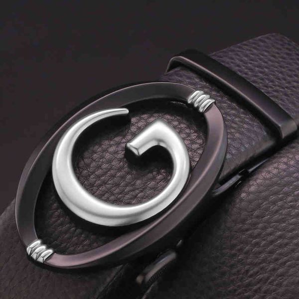 

factory outlet luxury brand belt high grade luxury leather belt men's automatic buckle layer cowhide formal middle-aged father's t, Black;brown