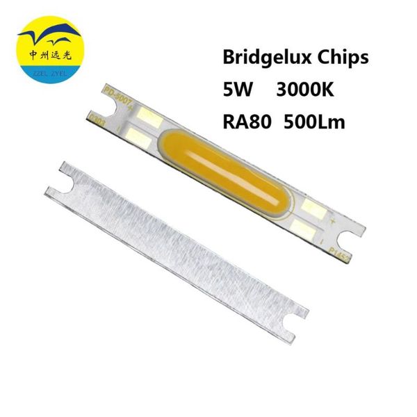 

bridgelux chips 50pcs/lot dc9v 5w 50x7mm 500lm cri80 strip cob led light module for bulb modules